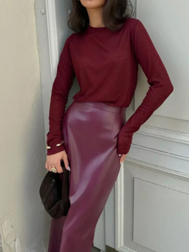 Midi Skirt i Luksus Vinyl