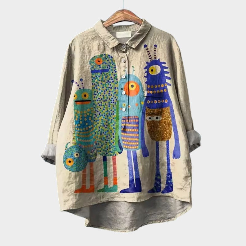 Kunstnerisk Printbluse
