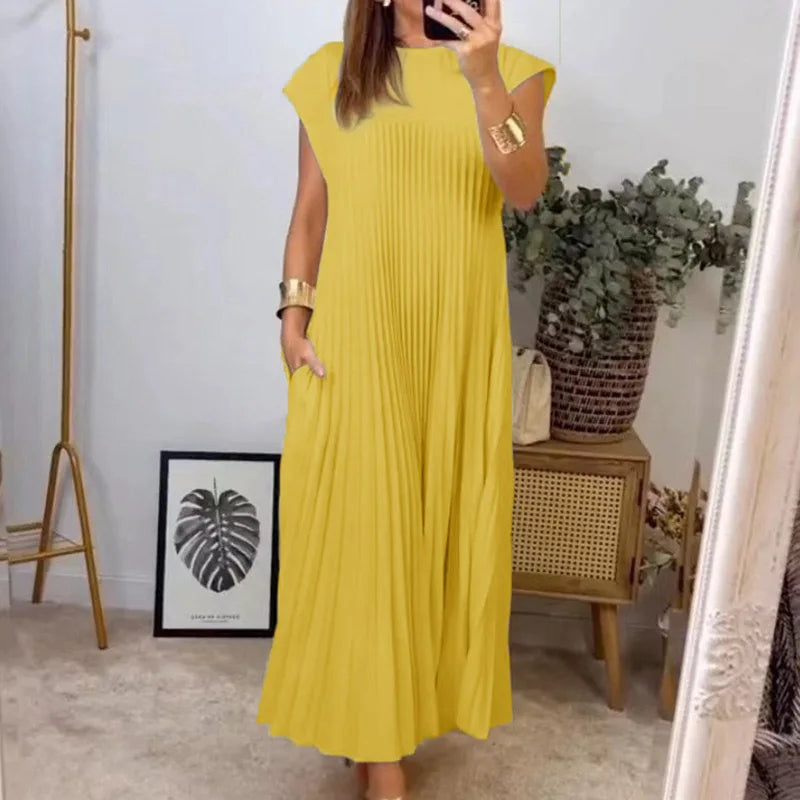 Plisseret Maxi Kjole