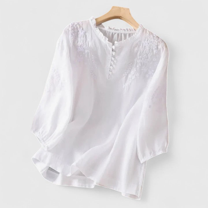 Elegant Broderet Sommerbluse