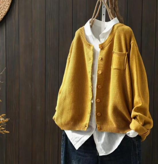 Stilfuld og Casual Strikket Cardigan