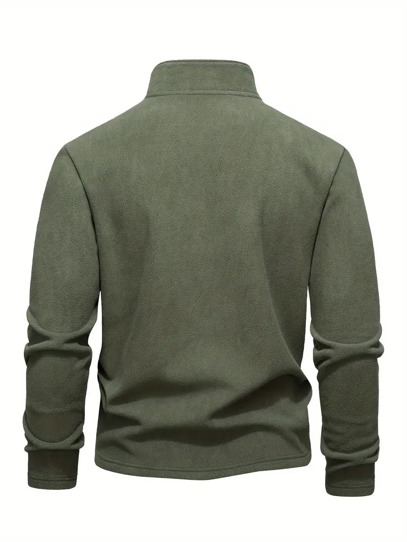 Henrik - Langærmet Sweatshirt med Halv Lynlås
