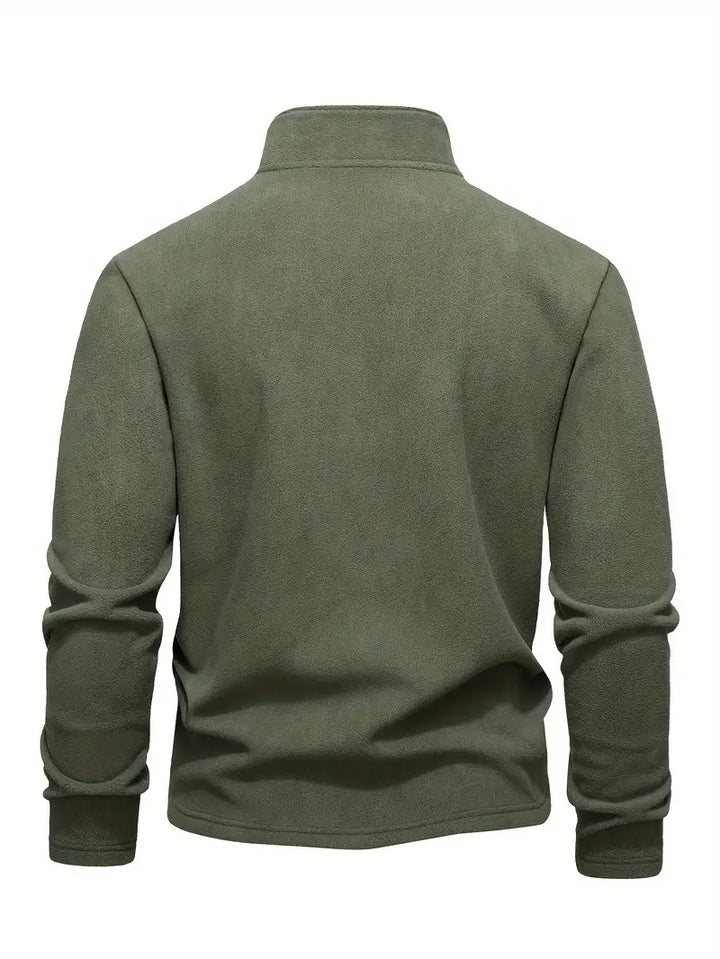 Henrik - Langærmet Sweatshirt med Halv Lynlås