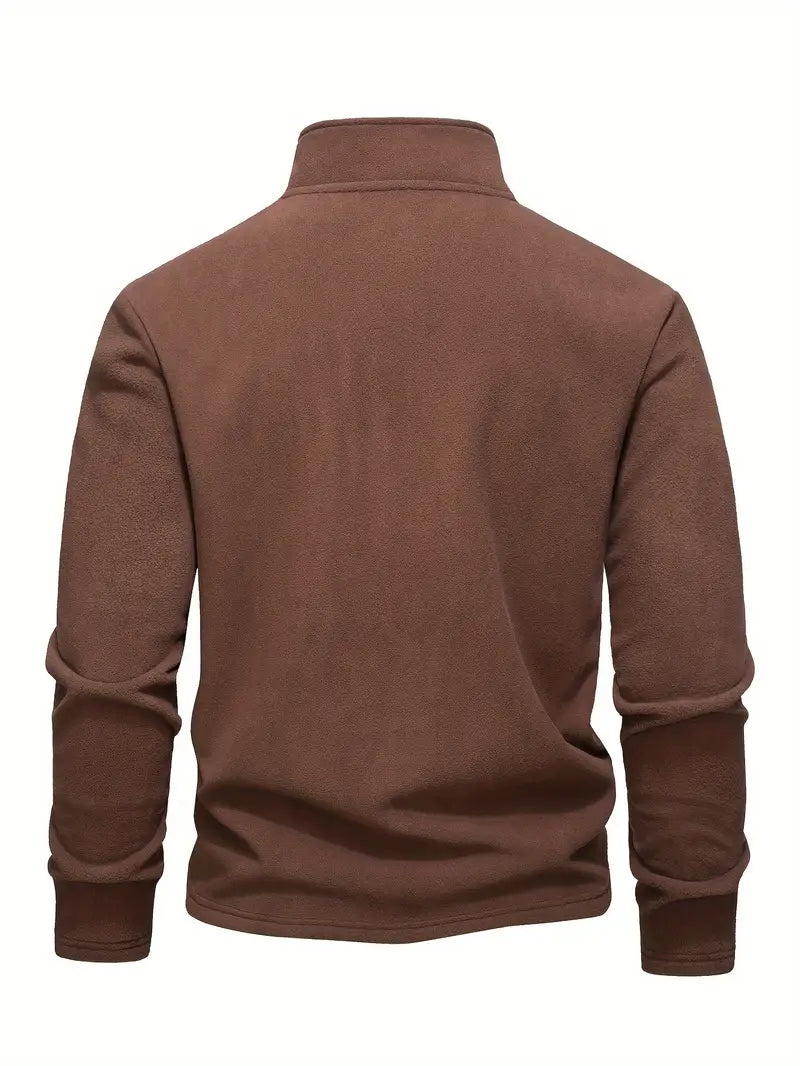 Henrik - Langærmet Sweatshirt med Halv Lynlås