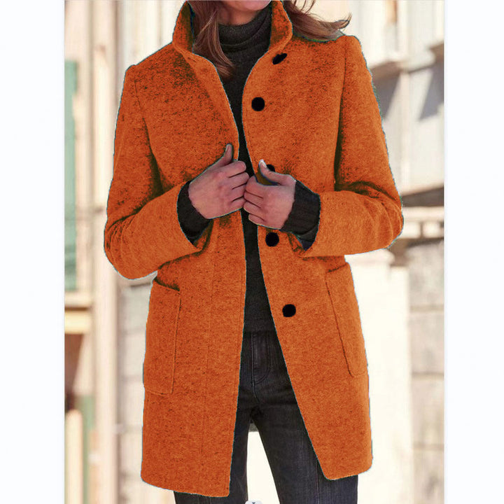 Elegant lang frakke med knapper