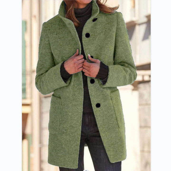 Elegant lang frakke med knapper