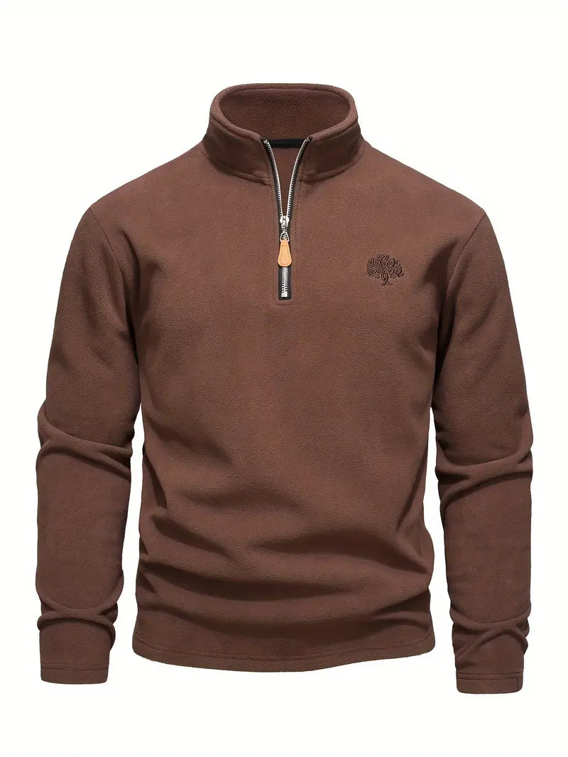 Henrik - Langærmet Sweatshirt med Halv Lynlås