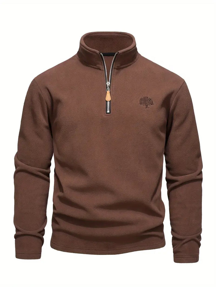 Henrik - Langærmet Sweatshirt med Halv Lynlås