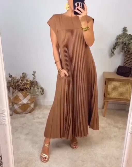 Plisseret Maxi Kjole