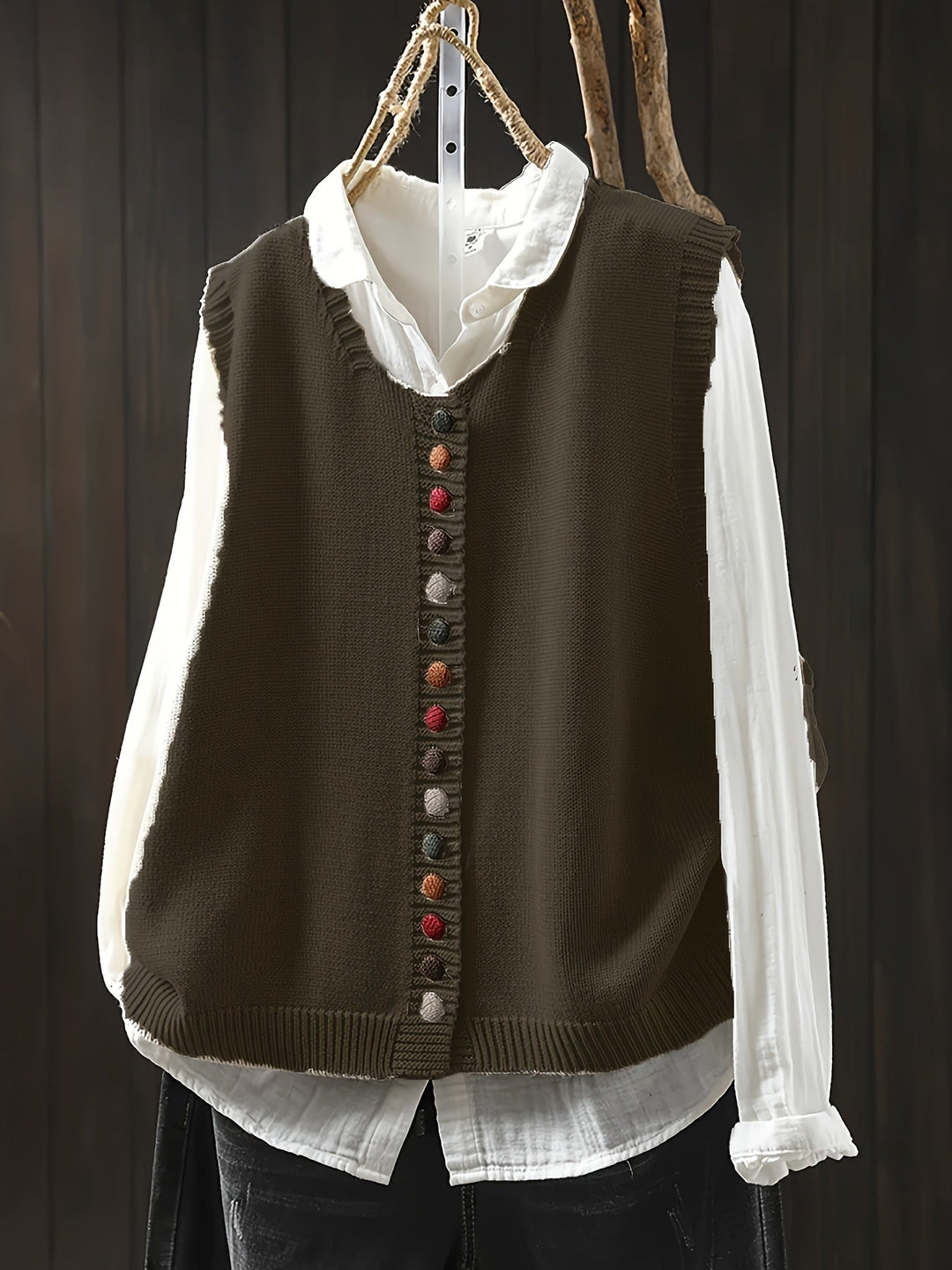 Ærmeløs Strikket Vest