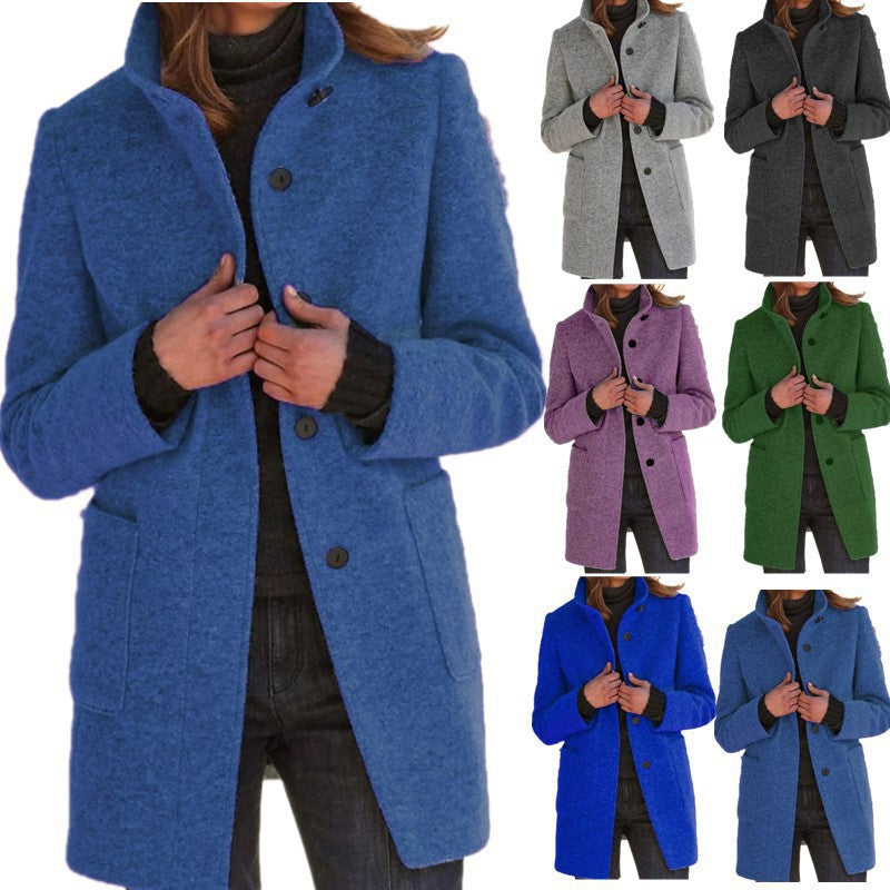 Elegant lang frakke med knapper