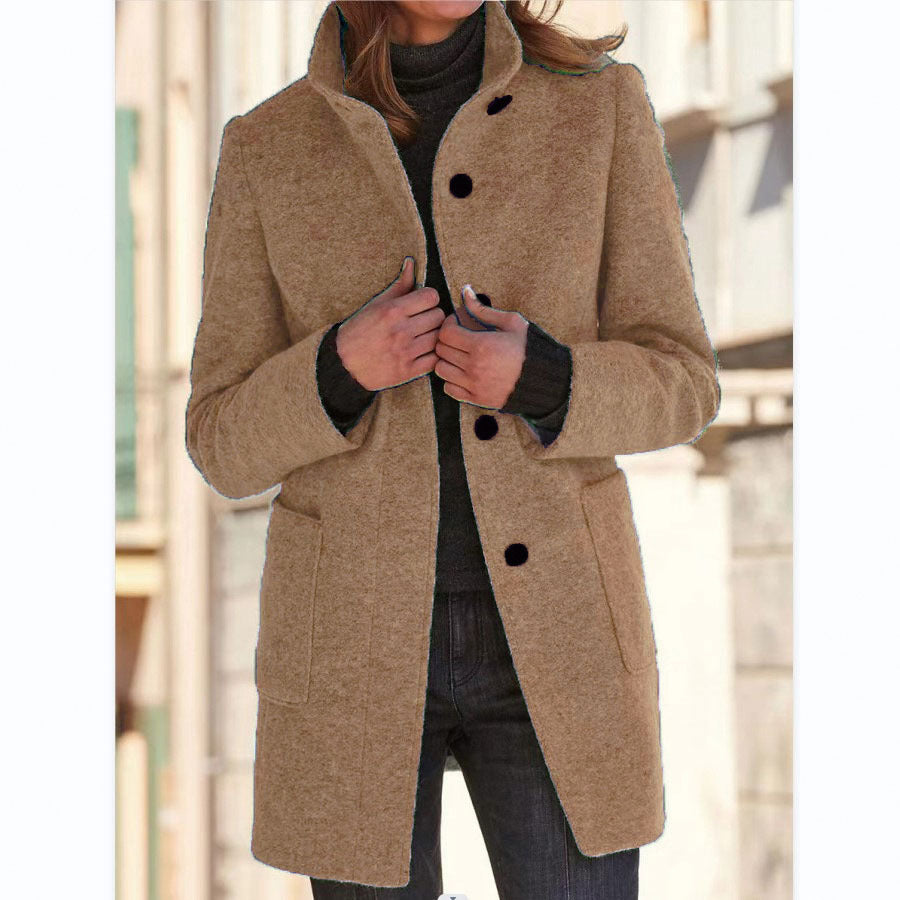 Elegant lang frakke med knapper
