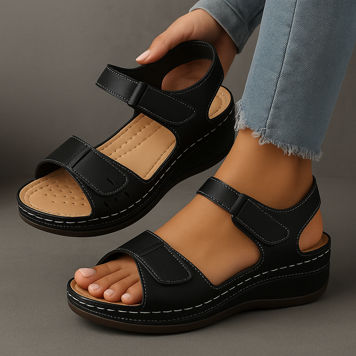 ortopædiske sandaler med kilehæl