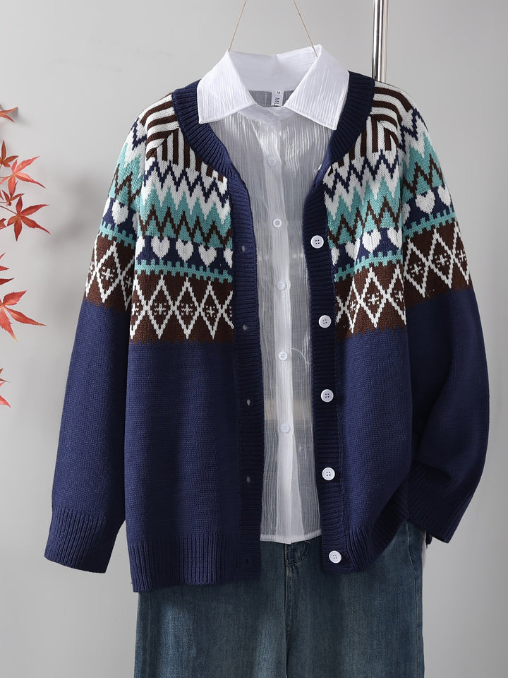 Klassisk Strikcardigan med Mønster