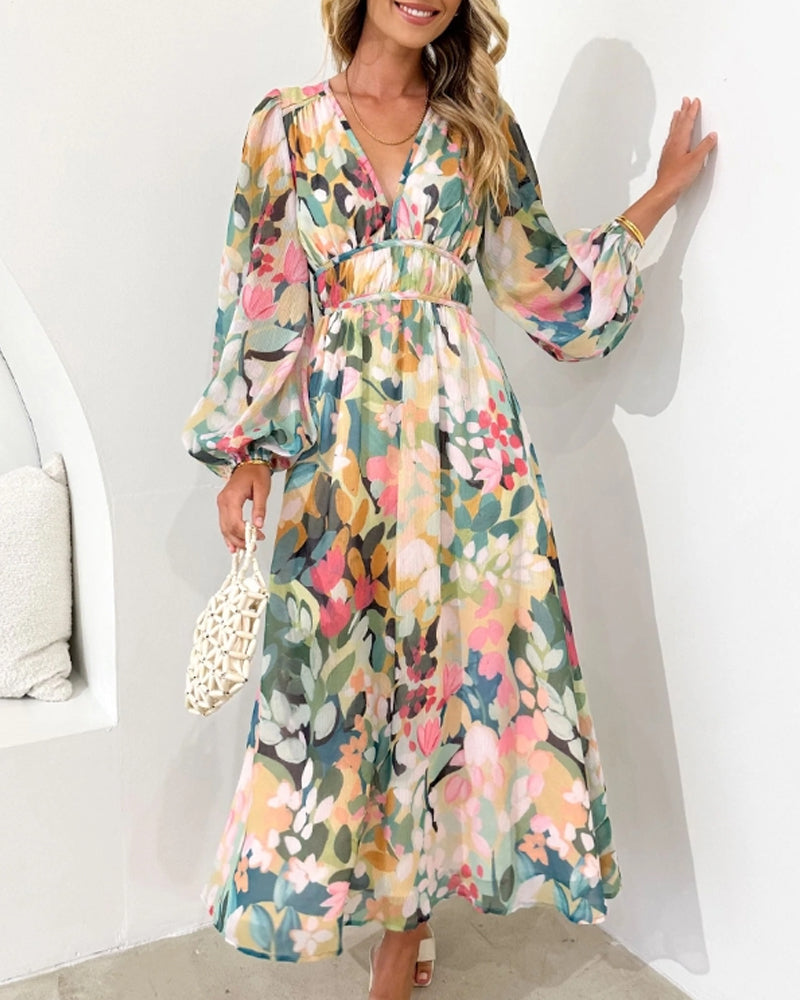 Elegant kjole med blomster