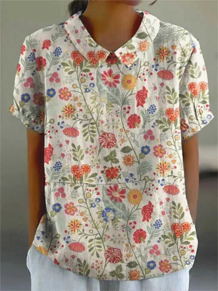 Blomstret Skjorte