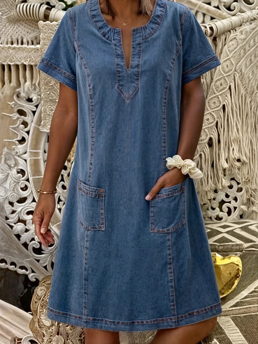 Blød Denim Kjole